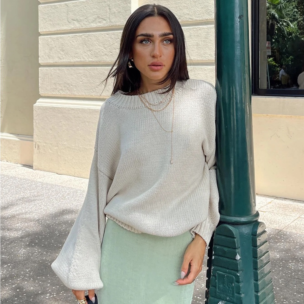 Princess Polly Harmony Balloon Sleeve Oversized Sweater XS/S